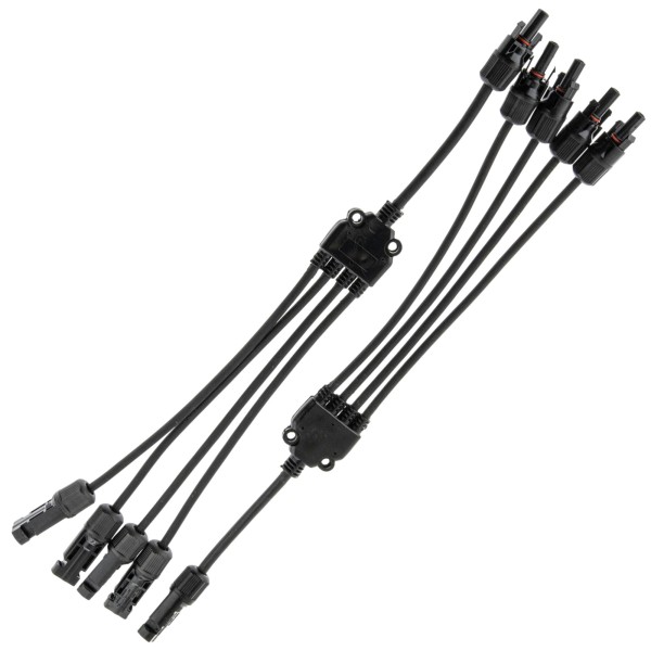 Solar 4-fach Stecker mit Kabel - 2er SET